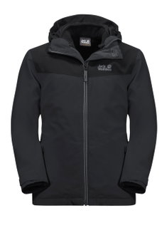 Jack Wolfskin Winterjacke Snowfrost 3in1 (wasser- und winddicht, warme Fleece-Innenjacke) phantomgrau Kinder